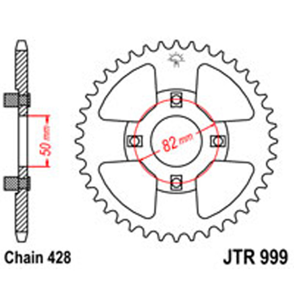 JT JT Rear Sprockets R/W 999-42T HON (153M)